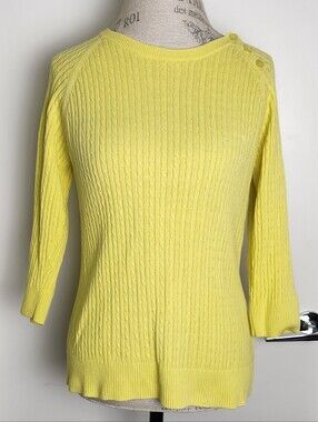 Yellow French Cotton Knit Sweater
